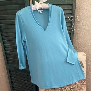 NWOT J. Jill Lightweight Merino Tunic, XS, Aqua